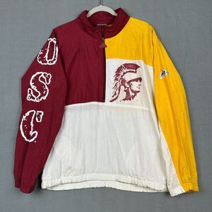 USC Trojans‎ Windbreaker Jacket Apex One 1/4 Zip Pullover Color Block VTG 1990s